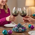 thumbnail image 4 of Hand-Painted Christmas Wine Glasses – Crystal Goblets with Tree Snowflake Design for Holiday, 4 of 6