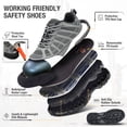 thumbnail image 4 of HISEA Work Shoes for Men Breathable Steel Toe Shoes Slip Resistant EH Industrial & Construction Shoe Grey Size 11, 4 of 6