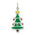 thumbnail image 4 of 925 Sterling Silver Polished Enamel Christmas Tree Shaped Pendant, 4 of 6