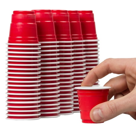 120ct Mini Red Cups 2oz Plastic Disposable Shot Glasses Party Shooter Beer Pong