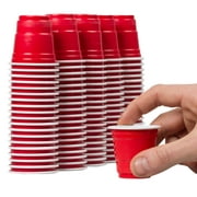 120ct Mini Red Cups 2oz Plastic Disposable Shot Glasses Party Shooter Beer Pong Jello