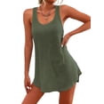 thumbnail image 2 of Trajes de Baño para Mujer, Vestidos de Playa Básicos, Sin Mangas, con Cuello en U, para Playa Verde XL, 2 of 9