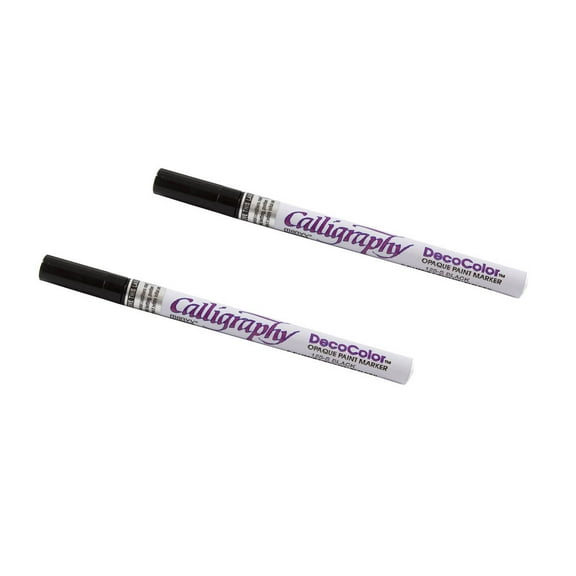 Marvy Uchida Calligraphy Opaque Paint Markers, Black, 2/Pack