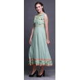 thumbnail image 3 of Bimba Kurti Indien Aquarelle Menthe Pastel pour Femmes Robe Anarkali Prête à Porter Kurti Indien Imprimée Petite, 3 of 6