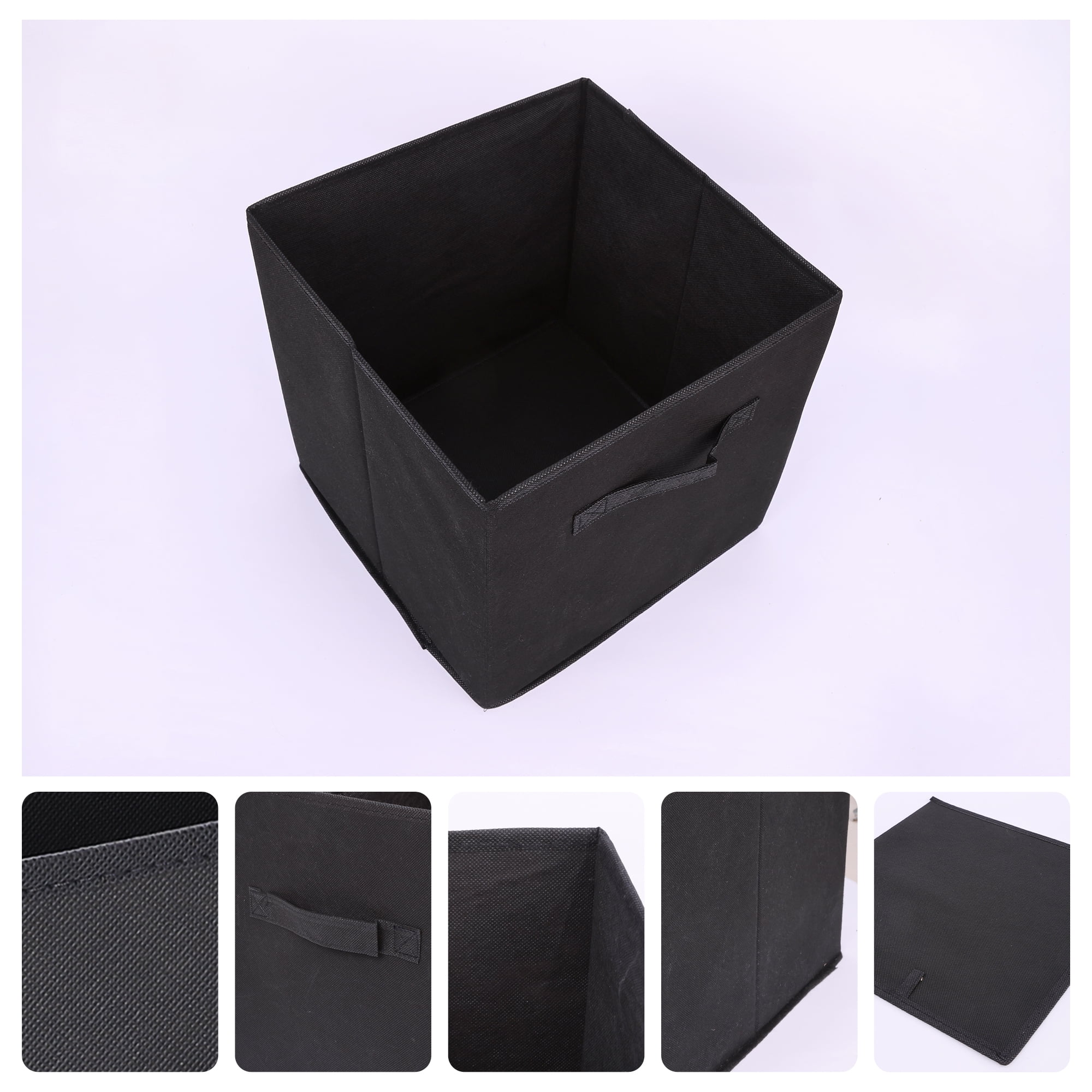 Unique Bargains Fabric Storage Cube Storage Bin Black 12.2*12.2*12.2in