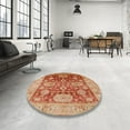 thumbnail image 3 of Ahgly Company Indoor Round Mid-Century Modern Brown Sand Brown Oriental Area Rugs, 8' Round, 3 of 6