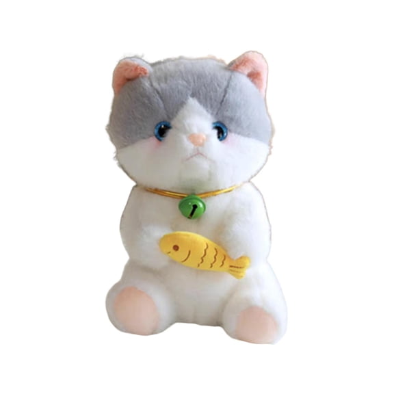 Yunhgft 10 inch Kitty Cartoon Throw Pillow Accompany Sleep Toy Room Decoration Pet Gifts gray