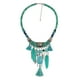 thumbnail image 1 of Babero bohemio vintage étnico con borlas de plumas para mujer Verde, 1 of 9