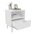 thumbnail image 3 of Polifurniture Victoria Modern 1 Drawer Nightstand with Open Shelf, White, 3 of 11