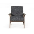 thumbnail image 2 of Cid 24 Inch Modern Accent Chair, Solid Wood, Fabric, Heather Gray, 2 of 5