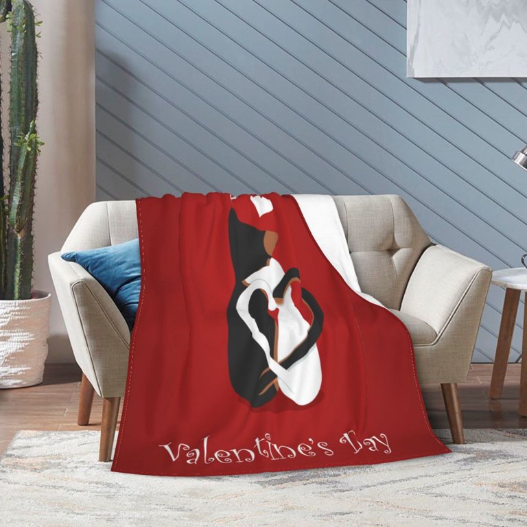 ZICANCN Holiday Hearts Romantic Anti Pilling Flannel Bed Throw Blankets Couch Ultra Soft Micro Fleece Sofa Bed Camping Travel Blanket for Adults