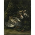 thumbnail image 2 of Jan Fyt 12x14 Gold Ornate Wood Frame and Double Matted Museum Art Print Titled - A Partridge and Small Game Birds (1650s), 2 of 4