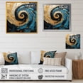 thumbnail image 4 of Designart "Golden Azure Swirl Simplistic Pottery" Abstract Spirals Picture Framed Wall Art Living Room, 4 of 5