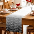 thumbnail image 5 of Modern Black Grey Table Runner 72 Inches, Abstract Ombre Geometric Morocco Bed Runner Dresser Scarves Tabletop for Indoor Outdoor Parties/Ceremony/Banquet, 16" x 72", 5 of 9
