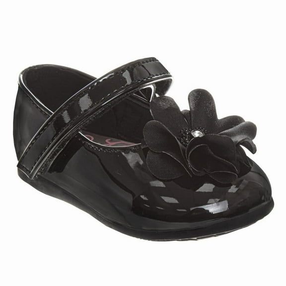 Josmo Infant Girls Dress Shoes , Black Patent, 2