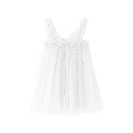 

Mikilon Toddler Baby Girls Tulle Dresses Sleeveless Princess Party Dress Butterfly Elegant Kids Angel Wings Clothes 6 - 12 Months Children