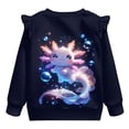 thumbnail image 6 of Yuyamidu Axolotl Sweatshirt 4T 5T Girls Crewneck Graphic Sweatshirts Ruffle Shoulder Long Sleeve Top Lightweight Soft Everyday Clothes Back to School Outfits, 6 of 8