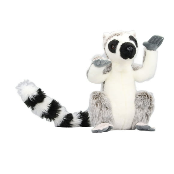Plush Animal Lemur Toy, Multi Function Lovely Soothe Hook And Loop Warm Stuffed Lemur Toy for Daily Life