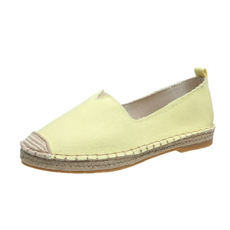 

dmqupv Womens Casual Shoes with Arch Support Casual Beaded Slip Women Striped Breathable Womens Casual Shoes 7.5 Wide Yellow 6.5