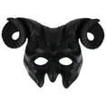thumbnail image 1 of KAKOWELY 2 máscaras de diablo: máscara de media cara con cuernos para fiesta de Halloween, accesorios decorativos para cosplay, festivales, juegos de rol para adultos., 1 of 5