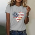 thumbnail image 7 of KALE 4th of July Short Sleeve Shirts for Women American Flag Patriotic 2D Independence Day Print Casual Sports T Shirt Y2K Clothes Grey XXXL, 7 of 7