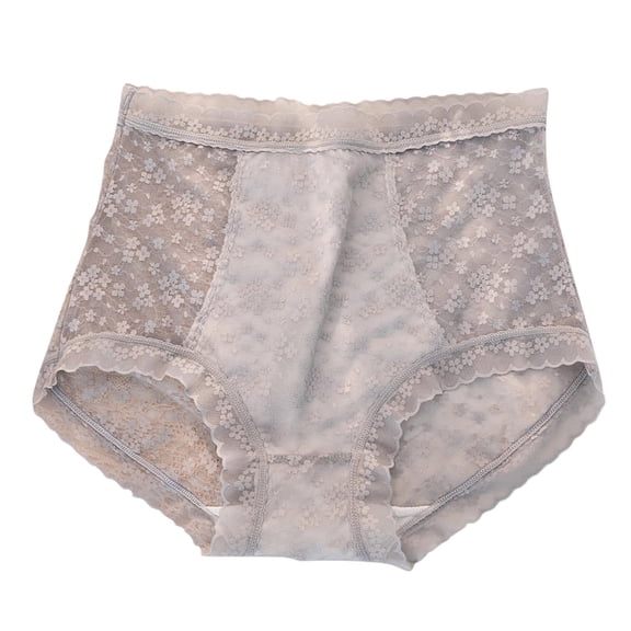 PMVFHDE Plus Size High Waist Abdominal Support Briefs Cotton Lifting Lace Plus Size Underwear For Women E,XXL