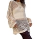 thumbnail image 1 of Top de blusa con capa de rejilla de manga larga de nailon y licra elásticos para mujer XBTCLXEBCO Blanco, Medianaediana, 1 of 6