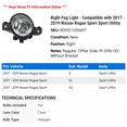thumbnail image 2 of Right Fog Light - Compatible with 2017 - 2019 Nissan Rogue Sport Sport Utility 2018, 2 of 2