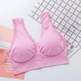 thumbnail image 4 of VISALY Plus Size Strapless Bras for Women, Ladies Lace Push-Up Bra Wireless Casual, Women Solid Four Breasted Adjustable Wireless Bra Wireless Bra super gather bra wireless push-up bra, Pink,XXL, 4 of 4