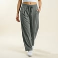 thumbnail image 6 of Njagoc3 Palazzo Pants for Women Casual Drawstring High Waisted Lounge Pants Fitted Wide Leg Trousers with Pockets, 6 of 6