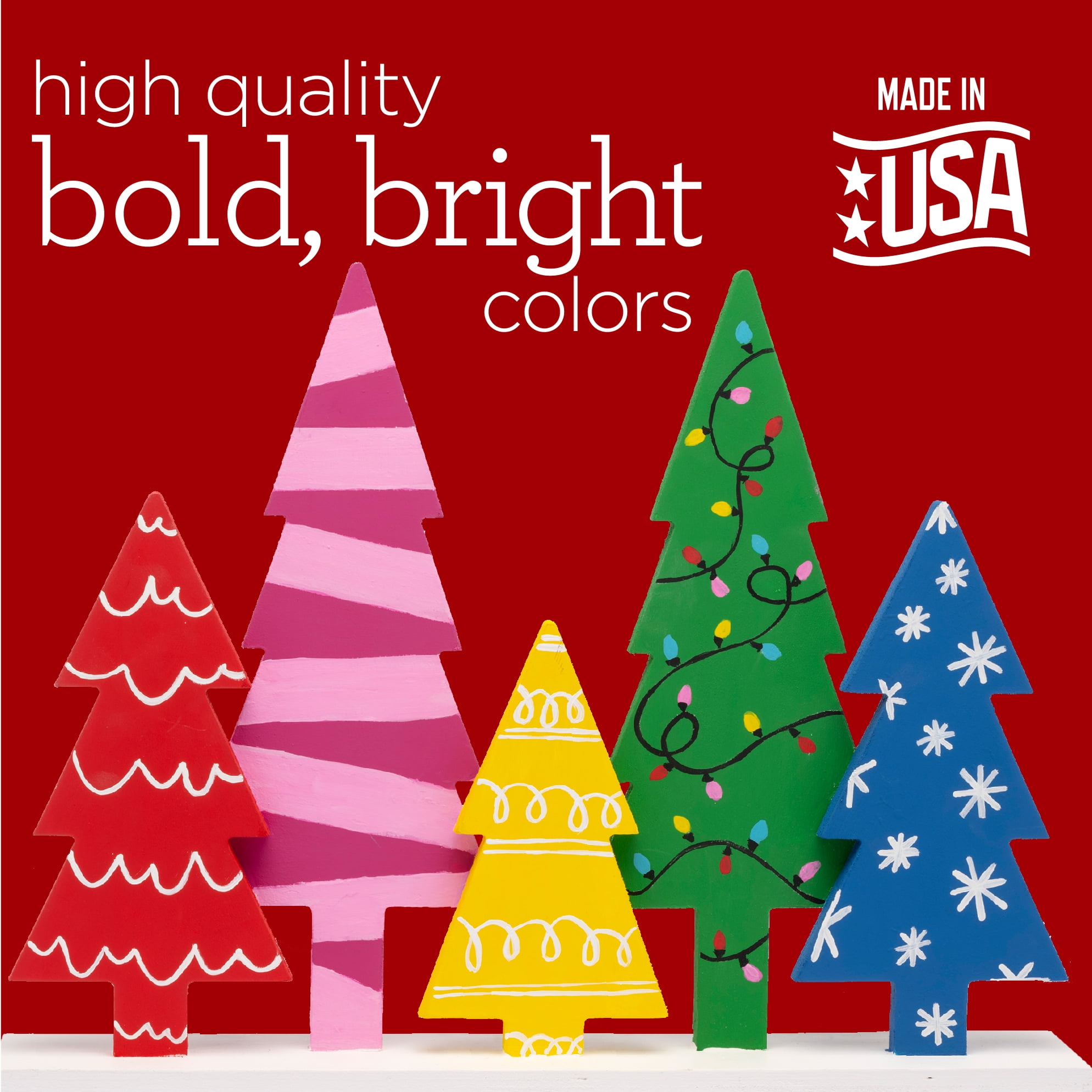 Apple Barrel Holiday Acrylic Craft Paint Set, 32 Piece Set Including 4 Foam Paint Brushes, 2 Mod Podge Sealers, and 26 Apple Barrel Paints