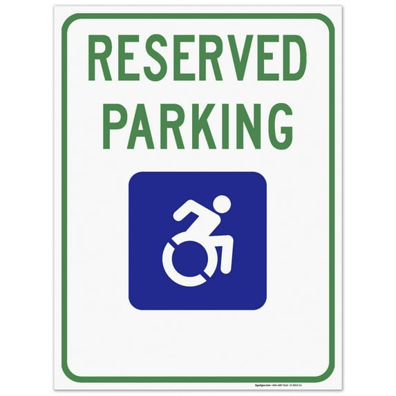New York Handicap Parking Sign, Reserved Parking New Icon, 18x24 Corrugated Plastic