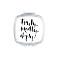 thumbnail image 1 of Truly Madly Deeply Quote Style Mirror Square Portable Hand Pocket Makeup, 1 of 3