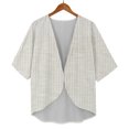 thumbnail image 6 of BODOAO Kimono Cardigans for Women Women's Chiffon Short Sleeve Open Front Cardigan Lightweight & Breathable Summer Cover Up for Casual & Wear Beige L, 6 of 7