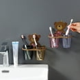 thumbnail image 3 of Lindo oso libre ponche enjuague bucal taza baño caja de almacenamiento succión montado en la pared, 3 of 4