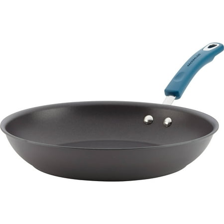Blue Anodized Aluminum Handle Rachael Ray Hard-Anodized Aluminum Nonstick Skillet, 12.5