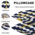 thumbnail image 5 of Throw Pillow Covers 18x18 Inch Set of 2, Navy Ripple Waterproof Outdoor Pillow Covers, Yellow Anchor Navy White Waves Aesthetics Decorative Cushion Pillowcases for Couch, Sofa, Bed, Garden, Patio, 5 of 9