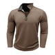 thumbnail image 4 of Blusa y camisa de manga larga con cuello alto para hombre, informal, de color liso, con cremallera, de poliéster, 4 of 6