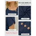 thumbnail image 4 of MOYIKO Womens Petal Sleeve Tops Summer Trendy T Shirt Casual Loose Square Neck Button Blouse Tees, 4 of 7