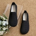 thumbnail image 2 of Xfvqtps Womens Knitted Flat Shoes Slip on Hollow out Close Toe Mesh Comfortable Non Slip Breathable Lightweight Walking Work Casual Summer Flats Black, 2 of 8