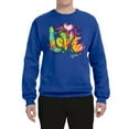 thumbnail image 2 of Wild Bobby, Colorful Rainbow Paint Love Streetwear Unisex Crewneck Graphic Sweatshirt, Royal, Medium, 2 of 3