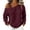 Burgundy, variant on Womens Tops One Shoulder Long Sleeve T-Shirt Adjustable Strap Asymmetric Neck Casual Pullover Comfy Shirts