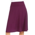 thumbnail image 5 of Women's Casual Solid  Knee Length Flare A-line Skirt with Elastic Waistband, 5 of 6