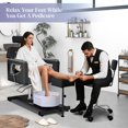 thumbnail image 4 of Reclining Pedicure Chair with Stool, Footrest & Massage Foot Basin,No Plumbing, Height Adjustable Pedicure Station, 360 Swivel Hydraulic Chair for Nail Tech, Spa, Salon (Black), 4 of 8