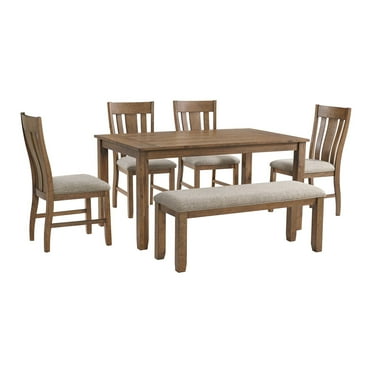 Picket House Furnishings Evergreen 6PC Dining Set in Brown Acacia
