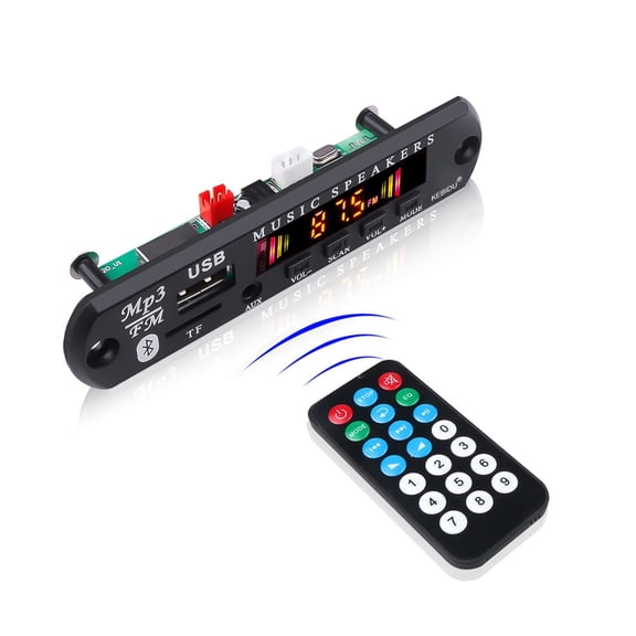 Bluetooth Car Radio Stereo MP3 Player Decorder Board Module Wireless Receiver Audio adapter 3.5mm AUX-IN FM U Disk Playing ,High Volume Speakers