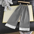 thumbnail image 4 of SHTXOZHI Girl's Wide Leg Pants Loose Elastic Waist Lace Trimmed Pants Casual Outdoor Boho Beach Vacation Bottoms, 4 of 8