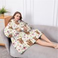 thumbnail image 5 of Oversized Wearable Blanket Hoodie,White Highland Cow Flower Pattern Sherpa Blanket Hoodie with Super Pockets,Super Warm Fuzzy Pullover for Women & Men, 5 of 6