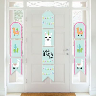 Whole Llama Fun Hanging Vertical Paper Door Banners Llama
