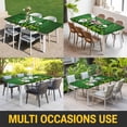 thumbnail image 5 of St. Patrick's Day Table Cloths for 4 Foot Rectangle Tables, Green Gnomes Shamrock Gold Coin Wood Grain Patio Waterproof Elastic Fitted Tablecloths, Washable Rectangular Table Cover for Camping, 5 of 8